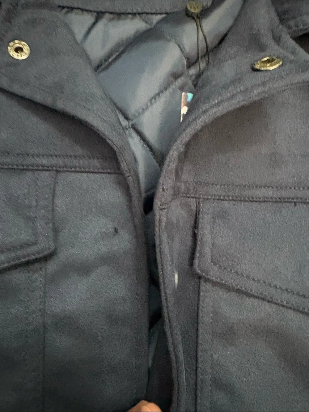 Robert Graham Navy Blue Vegan Suede Jacket -Small - SEE DESCRIPTION